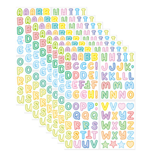 8 Sheets Letter Stickers, 960 Alphabet Stickers, ZBOYZ Vinyl Self-Adhesive ABC Sticker Letters,Color Letters Stickers Waterproof, for Classroom Bulletin Board Art Crafts Mailbox Window Door Home Decor