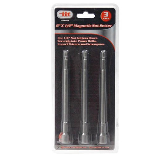 IIT 64462 6-Inch X 1/4-Inch Magnetic Nut Setters, 3-Pack