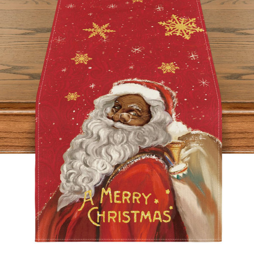 Artoid Mode Black Santa Claus Merry Christmas Table Runner, Seasonal Winter Xmas Holiday Kitchen Dining Table Decoration for Indoor Outdoor Home Party Decor 13 x 36 Inch Artoid Mode Black Santa Claus Merry Christmas Table Runner, Seasonal Winter Xmas Holiday Kitchen Dining Table Decoration for Indoor Outdoor Home Party Decor 13 x 36 Inch