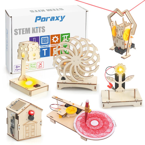 6 in 1 STEM Projects for Kids Ages 8-12, STEM Kits, 3D Wooden Puzzles, STEM Toys Building Kits, Educational Science Model Kits, Birthday Gifts for Boys and Girls Ages 8 9 10 11 12 Years Old
