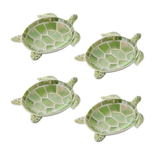 Supreme Housewares 4-Piece 7.5 Inch Melamine Serving Plate/Dinner Plates (Sea Turtle)
