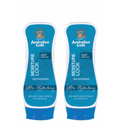 Australian Gold Moisture Lock Tan Extender 8 Ounce 2 Pack| Nourish Skin and Lock in Color | Enriched with Aloe & Vitamin E