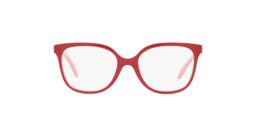 Vogue Eyewear Kids' VY2012 Square Prescription Eyewear Frames, Top Red on Pink Transparent/Demo Lens, 47 mm