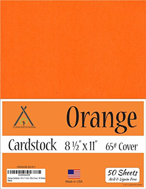 Orange Cardstock - 8.5 x 11 inch - 65Lb Cover - 50 Sheets