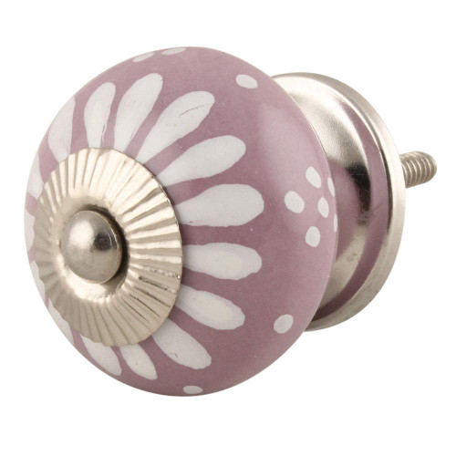 Indian Shelf 12 Pieces Cabinet Knobs Bulk | Floral Chest of Drawer Knobs | Cute Dresser Knobs Purple | Knobs and Pulls Ceramic | Drawer Pulls for Dressers | Knobs
