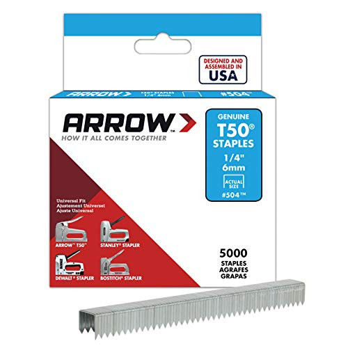 Arrow Fastener 504IP Genuine T50 1/4-Inch Staples, 5,000-Pack
