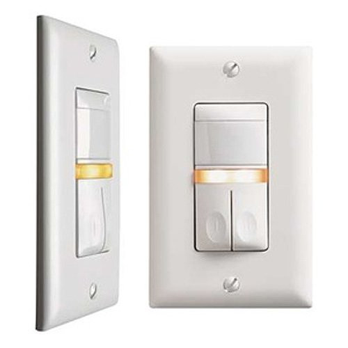 WattStopper CS-350-N-W Motion Sensor, PIR Dual Relay Wall Switch Vacancy Sensor with Nightlight, 600W, 120V - White