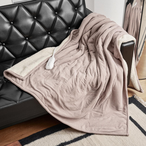 ALLYOULAND Heated Blanket Heated Throw 50"x60",Electric Blanket with 3 Hours Timer Auto-Off & 5 Heating Levels,Heating Blanket with ETL Certified Machine Washable Heated Throw Blanket-Dusty Pink ALLYOULAND Heated Blanket Heated Throw 50"x60",Electric Blanket with 3 Hours Timer Auto-Off & 5 Heating Levels,Heating Blanket with ETL Certified Machine Washable Heated Throw Blanket-Dusty Pink