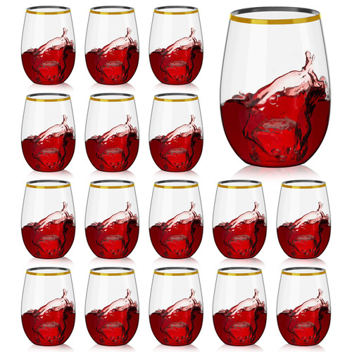 ROIMEE VONT 20 Pack 16oz Plastic Stemless Wine Glasses Disposable Heavy Duty Unbreakable Clear Plastic Wine Glasses Recyclable Shatterproof Reusable Plastic Red/White Wine Cups for Parties Weddings ROIMEE VONT 20 Pack 16oz Plastic Stemless Wine Glasses Disposable Heavy Duty Unbreakable Clear Plastic Wine Glasses Recyclable Shatterproof Reusable Plastic Red/White Wine Cups for Parties Weddings
