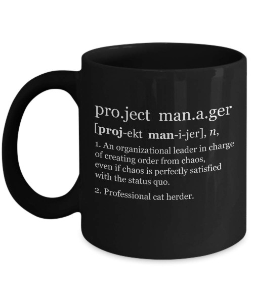 Funny Project Manager Coffee Mug Management Gifts - Funny Definition