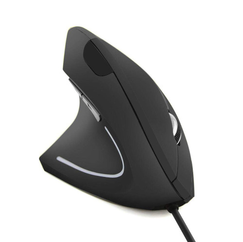 Left Hand Wired USB Ergonomic Mouse 2.4GHz Optical Vertical Mouse for PC/Laptop/Mac,Palm Rest Thumb Buttons Adjustable DPI