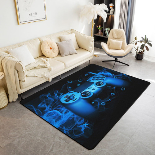 jejeloiu Gamer Area Rug 4'x5' Blue Gaming Rugs Mat for Living Room Bedroom Modern Game Console Controller Decorative Carpet Non Slip Area Runner Rug jejeloiu Gamer Area Rug 4'x5' Blue Gaming Rugs Mat for Living Room Bedroom Modern Game Console Controller Decorative Carpet Non Slip Area Runner Rug
