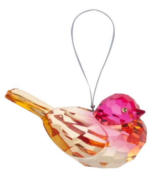 Ganz Crystal Expressions Small Hanging Two-Toned Bird Ornament (Pink/Orange)