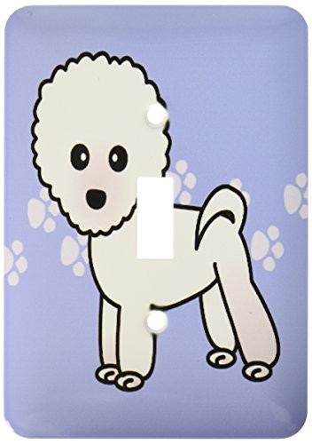 3dRose Lsp_13815_1 Cute Bichon Frise Blue Paw Print Background Single Toggle Switch