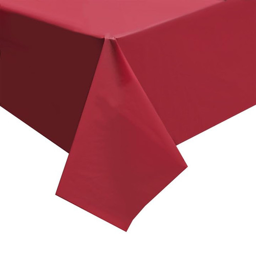 Homeford Plastic Table Cover, Rectangular, 54-inch x 108-inch, Burgundy