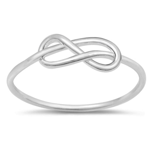 Infinity Knot Forever Love Polished Ring .925 Sterling Silver Band Size 6