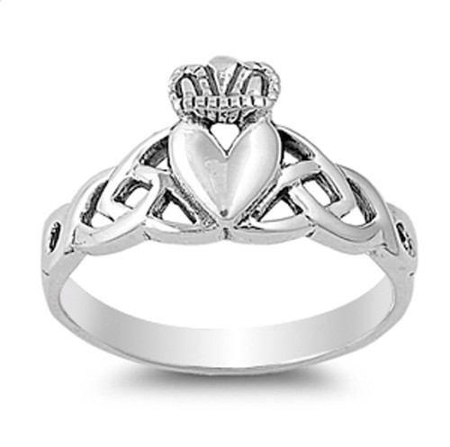 Claddagh Celtic Knot Heart Filigree Ring New 925 Sterling Silver Band Size 9