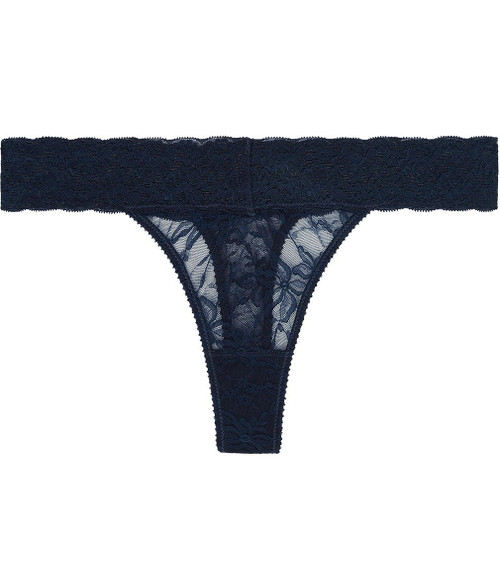 Heidi Klum Womens Stretch Lace Thong, Dress Blue, X-Small