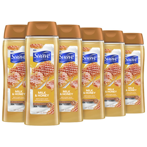 Suave Essentials Gentle Body Wash Milk & Honey 6 Count With A Sweet Oil Blend Essence Infused With Vitamin E & Honey Extract 18 Oz Suave Essentials Gentle Body Wash Milk & Honey 6 Count With A Sweet Oil Blend Essence Infused With Vitamin E & Honey Extract 18 Oz