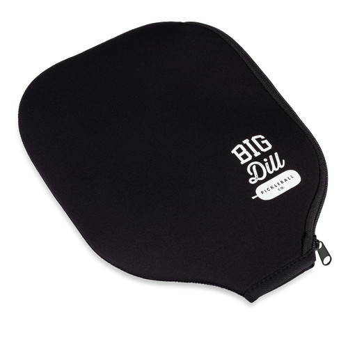 Big Dill Pickleball Co. Individual Pickleball Paddle Cover Only Neoprene Sleeve - Case Fits Pickleball Rackets up to 8.25" Wide (Black)