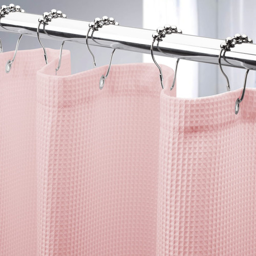 AmazerBath Waffle Shower Curtain, Blush Pink Shower Curtain Fabric Shower Curtain with Waffle Weave Heavy Duty Hotel Quality Bathroom Shower Curtains, 72 x 72 Inches AmazerBath Waffle Shower Curtain, Blush Pink Shower Curtain Fabric Shower Curtain with Waffle Weave Heavy Duty Hotel Quality Bathroom Shower Curtains, 72 x 72 Inches