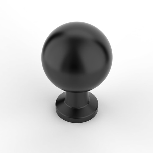 Amerdeco 10 Pack Matte Black Cabinet Knobs Single Hole Cabinet Pulls Round Kitchen Cabinet Knobs Solid Drawer Knobs Dresser Knobs and Pulls for Bathroom Cabinets ZH0041