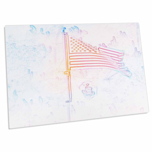 3dRose an American Flag in Coloring Book Like Page with White... - Desk Pad Place Mats (dpd-270149-1)