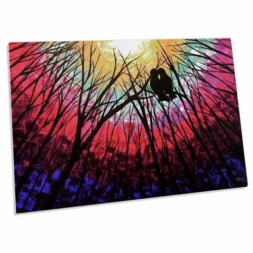 3dRose an Image of Two Birds in a Tree, Watching The Sunrise. - Desk Pad Place Mats (dpd-294445-1)
