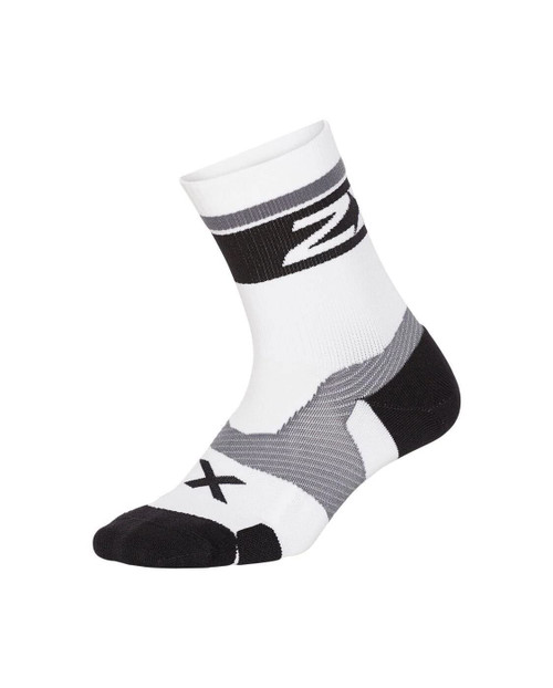 2XU Vectr Cushion Crew Sock White/Black, M