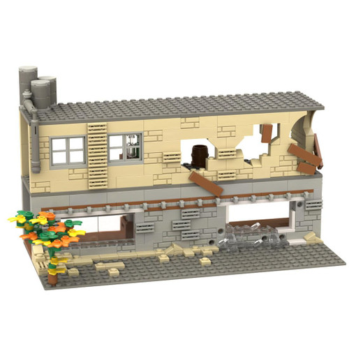 Military Base Ruins Building Set WW2 Abandoned Building Blocks Set War Battle Scene Compatible with Lego Cobi Wars Architecture, 459PCS
