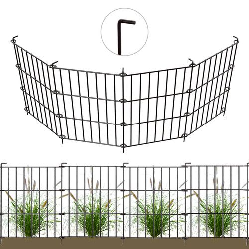 Decorative Garden Fence 19 Pack - No Dig Dog Animal Barrier Fence Rustproof Metal Wire Panel Border, Animal Ground Stakes Fencing for Garden, Patio 17 in (H) x 20.68 ft (L) Decorative Garden Fence 19 Pack - No Dig Dog Animal Barrier Fence Rustproof Metal Wire Panel Border, Animal Ground Stakes Fencing for Garden, Patio 17 in (H) x 20.68 ft (L)