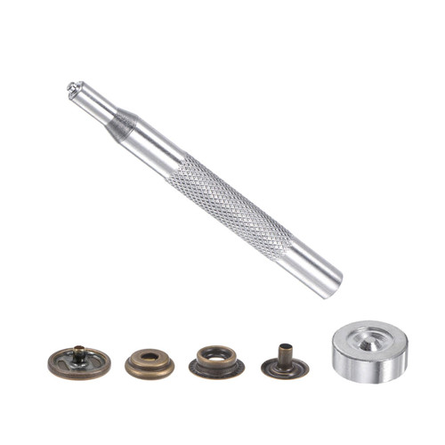 Kozelo 12 Sets Snap Fasteners Kit - [ 15mm ] Metal with 2 Install Tools Press Studs Buttons for Clothing Leather Use | Bronze Tone