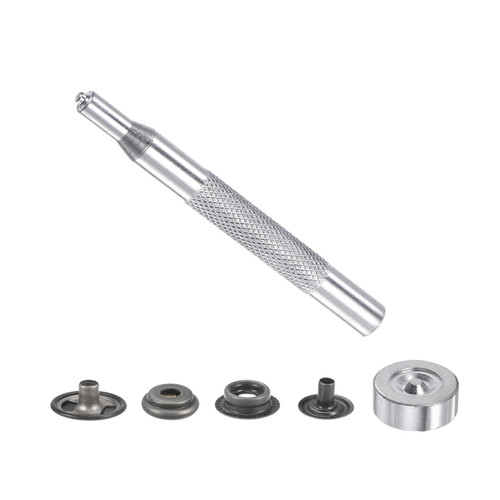 Kozelo 12 Sets Snap Fasteners Kit - [ 15mm ] Metal with Install Tools Press Studs Buttons for Clothing Leather Use | Gunmetal