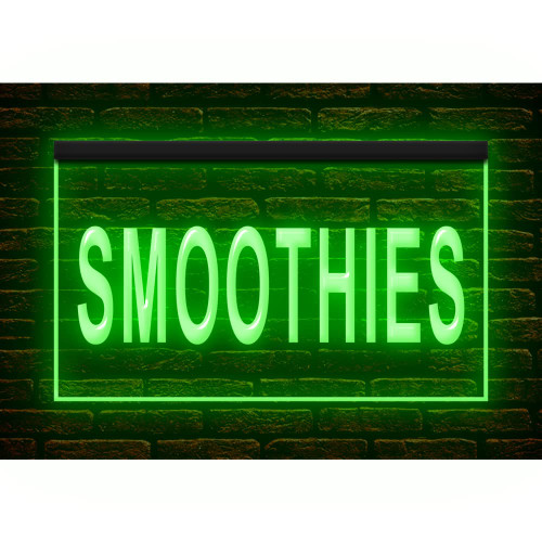 110076 Smoothies Fruit Juice Bar Cafe Shop Place Open Display LED Light Neon Sign (12" X 8", Green)