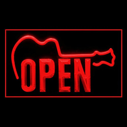 140085 Open Guitar Music Shop Sale Lession Acoustic Display LED Light Neon Sign