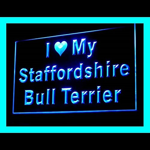 210125 I Love My Staffordshire Bull General Versatile Display LED Light Neon Sign