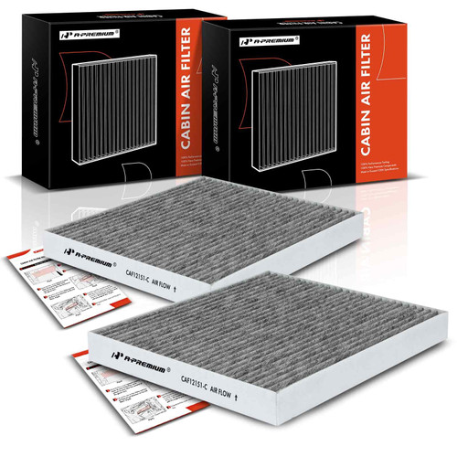 A-Premium 2-PC Cabin Air Filter with Activated Carbon Compatible with Hyundai Sonata 2015 2016 2017 2018 2019 & Kia Cadenza 2017 2018 2019, Replace# 97133-C2000, 97133C2000