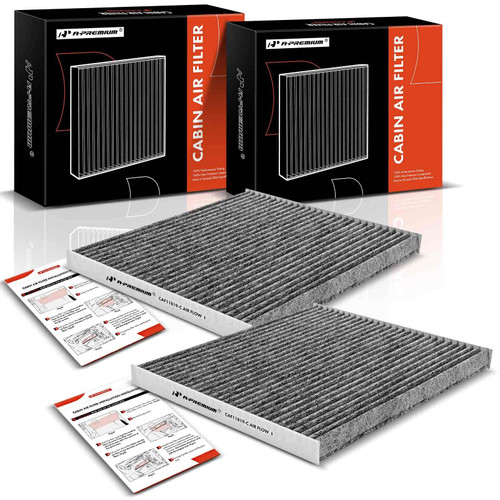 A-Premium 2-PC Cabin Air Filter w/Activated Carbon Compatible with Chevy, GMC, Hyundai, Kia & Saturn - Captiva Sport, Equinox, Terrain, Azera, Santa Fe, Sonata, Cadenza, Optima, Sedona, Vue - #CF11819