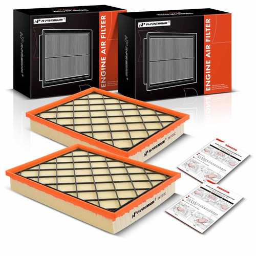 A-Premium 2-PC Engine Air Filter Compatible with BMW E70 Series X5, 2009-2014, L6 3.0L, Flexible Panel, Replace# 13717798342