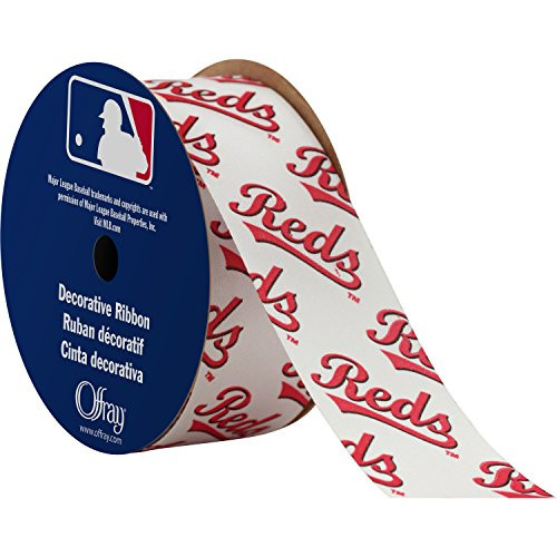 Offray MLB Cincinnati Reds Fabric, 1-5/16" X 9FT Ribbon