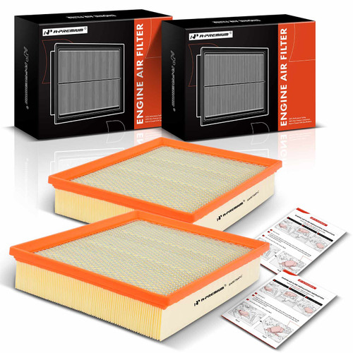 A-Premium 2-PC Engine Air Filter Compatible with Cadillac, Chevy & GMC Models - Silverado 1500 2500 3500 HD, Avalanche, Suburban, Tahoe, Sierra 1500 2500 3500 HD, Yukon, Escalade - Replace# CA8756