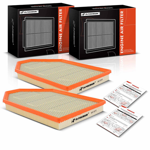 A-Premium 2-PC Engine Air Filter Compatible with Chrysler 300 & Dodge Challenger, Charger, 2011-2022, 3.6L 5.7L 6.4L, Flexible Panel, Replace# 4861746AA
