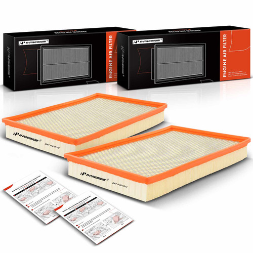 A-Premium Engine Air Filter Compatible with Dodge Ram 1500 2002-2010, Ram 2500 2003-2010, Ram 3500 2002-2009 & Ram 1500 (Classic), 2500, 3500 2011-2018, Flexible Panel Air Filter, Pack of 2