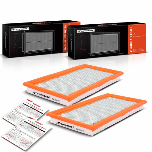 A-Premium 2-PC Engine Air Filter Compatible with Dodge Caliber & Jeep Compass, Patriot, 2007-2010, Flexible Panel, Replace# 4891694AA