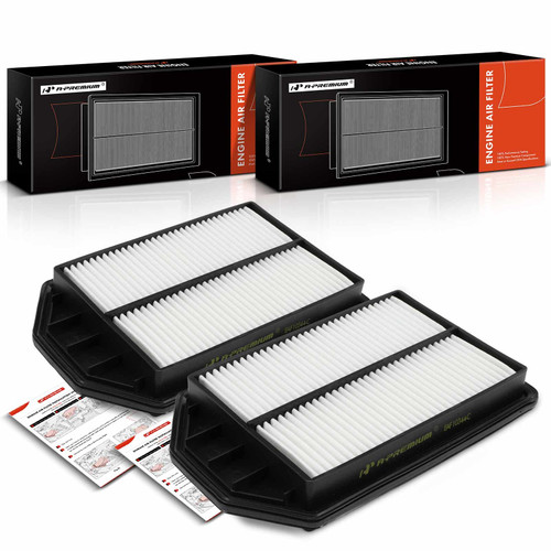 A-Premium 2-PC Engine Air Filter Compatible with Honda CR-V 2007 2008 2009, L4 2.4L, Rigid Panel, Replace# 17220RZA000