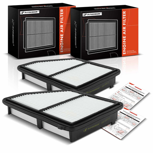 A-Premium 2-PC Engine Air Filter Compatible with Honda Vehicles - Civic 2016 2017 2018 2019 2020 2021 2022 2023, HR-V 2023 - L4 2.0L - Replace# 17220-5BA-A00