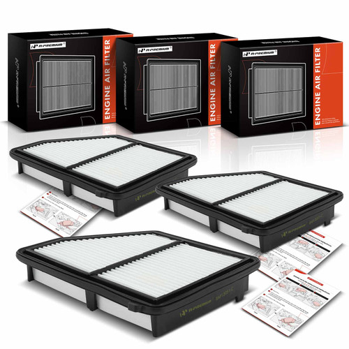 A-Premium 3-PC Engine Air Filter Compatible with Honda Vehicles - Civic 2016 2017 2018 2019 2020 2021 2022 2023, HR-V 2023 - L4 2.0L - Replace# 17220-5BA-A00