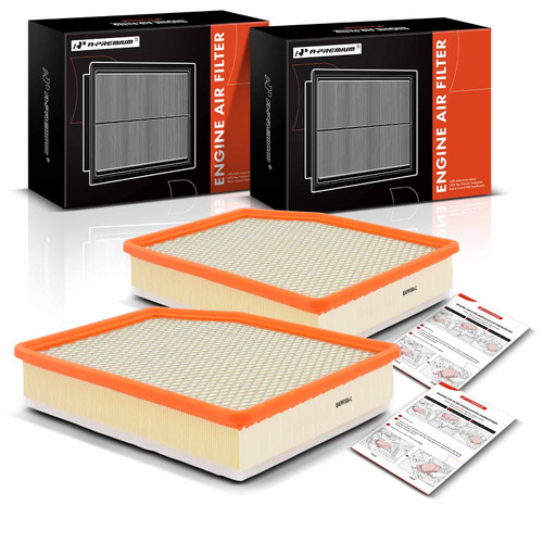 A-Premium 2-PC Engine Air Filter Compatible with Chevrolet Silverado 1500 2500 3500, Suburban, Tahoe & GMC Sierra 1500 2500 3500, Yukon, Yukon XL & Cadillac Escalade, Escalade ESV