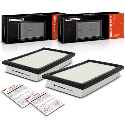 A-Premium 2-PC Engine Air Filter Compatible with Mercedes-Benz W204 R172 C300, GLC300, GLC350e, C350e, E300, SLC300, SLK300, 2015-2020, L4 2.0L, Replace# A2740940104