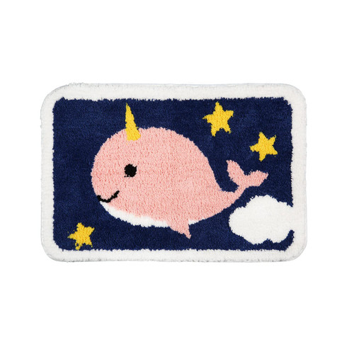 Hi Space Bath Mat 30X20 Cute Whale Bathroom Rugs for Kids Non-Slip Soft Bath Rugs Thick Microfiber Kawaii Animal Rug for Tub Shower Absorbent Bathroom Mat Machine Washable Bath Carpet Floor Doormat